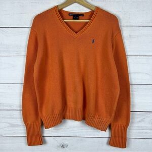 Ralph Lauren Orange V-Neck Sweater